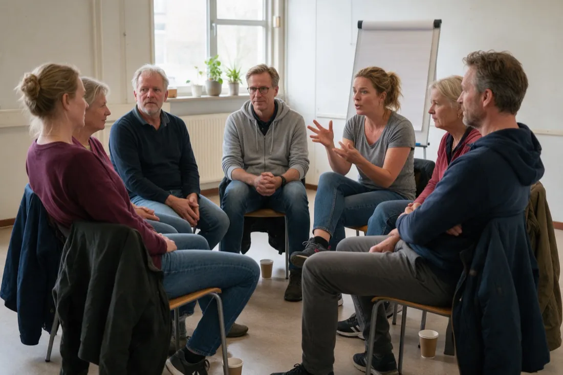 A coach in conversation with a team
